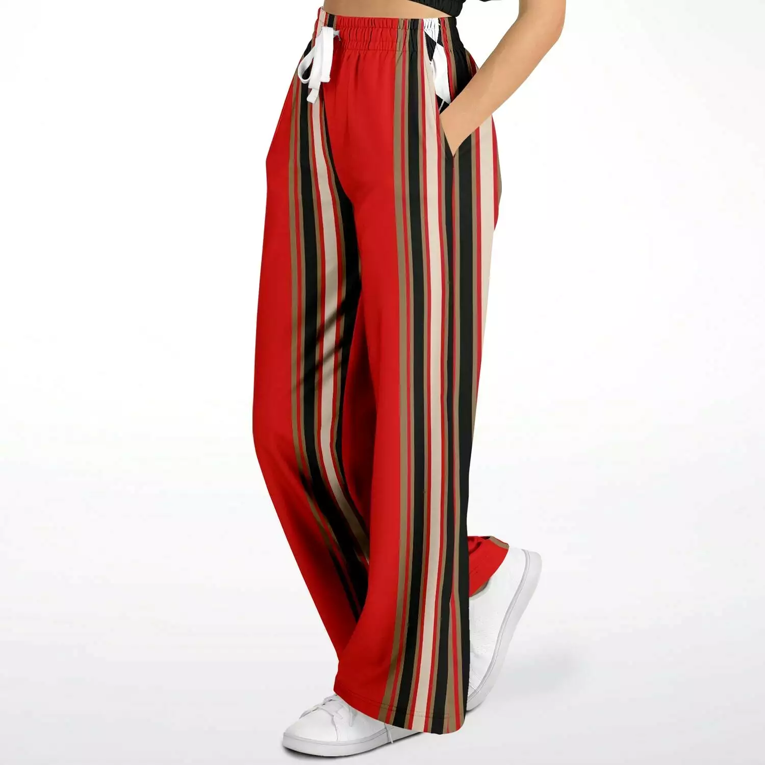 Gold Line Red Eco-Poly Stretchy Phat Bellbottoms