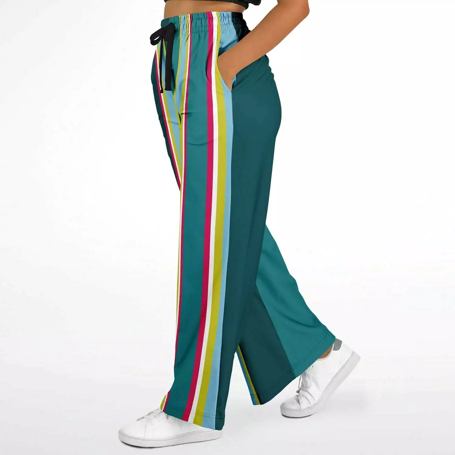 Green Calypso Striped Stretchy Phat Bellbottoms