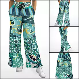 Green Meknes Eco-Poly Stretchy Phat Bellbottoms