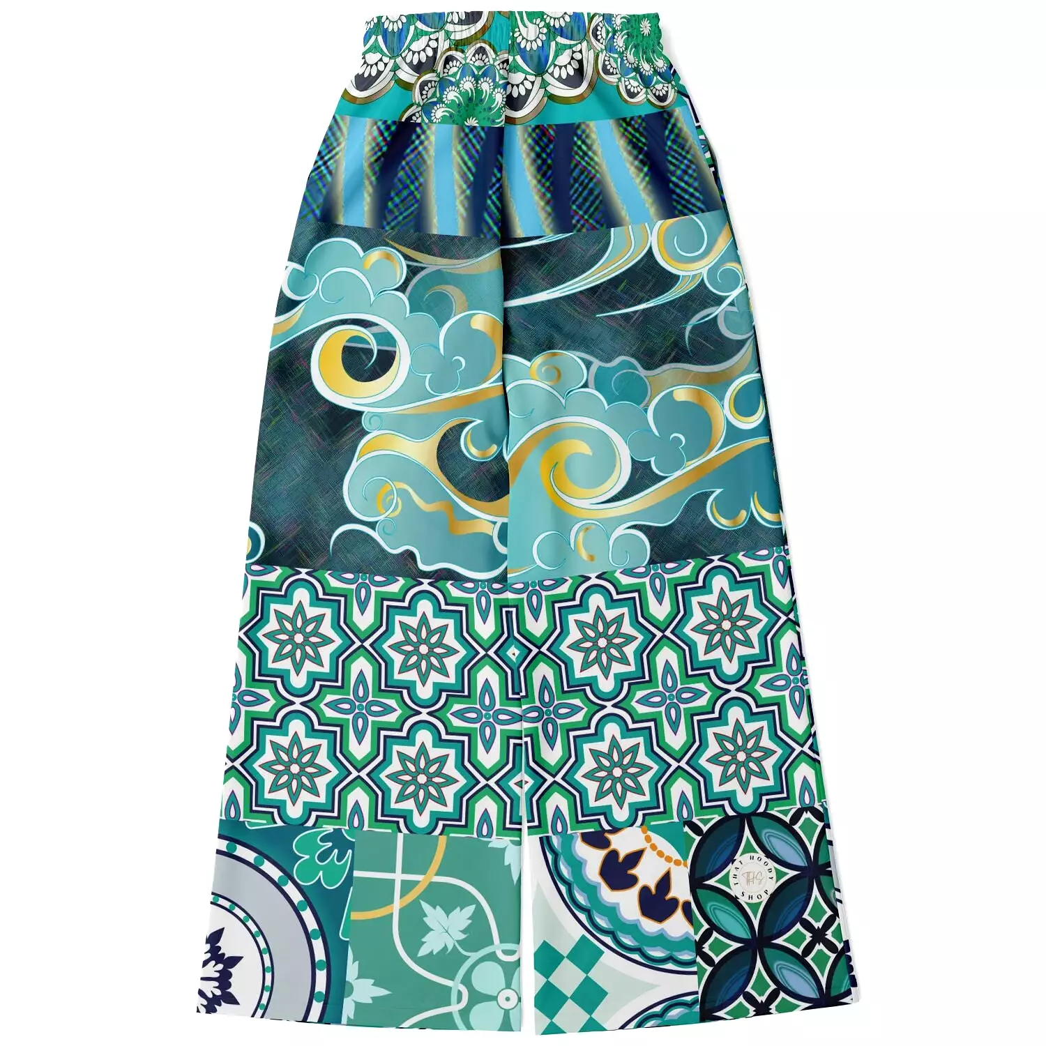 Green Meknes Eco-Poly Stretchy Phat Bellbottoms