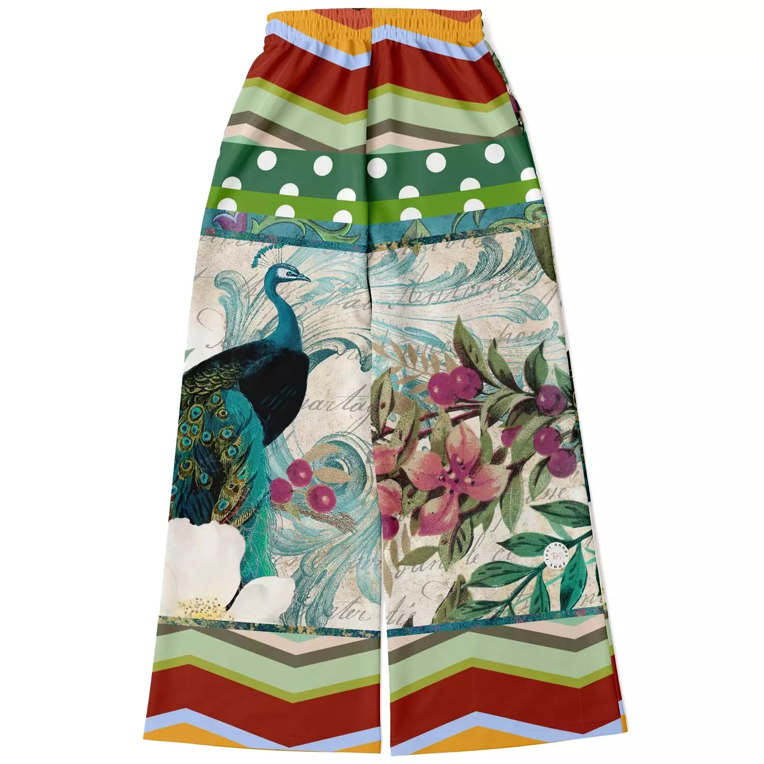 Green Peacock Eco-Poly Stretchy Phat Bellbottoms