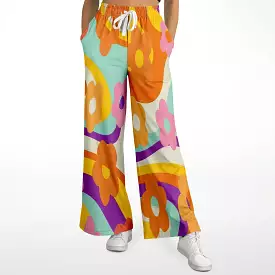 Happy Valley Retro Floral Eco-Poly Stretchy Phat Bellbottoms