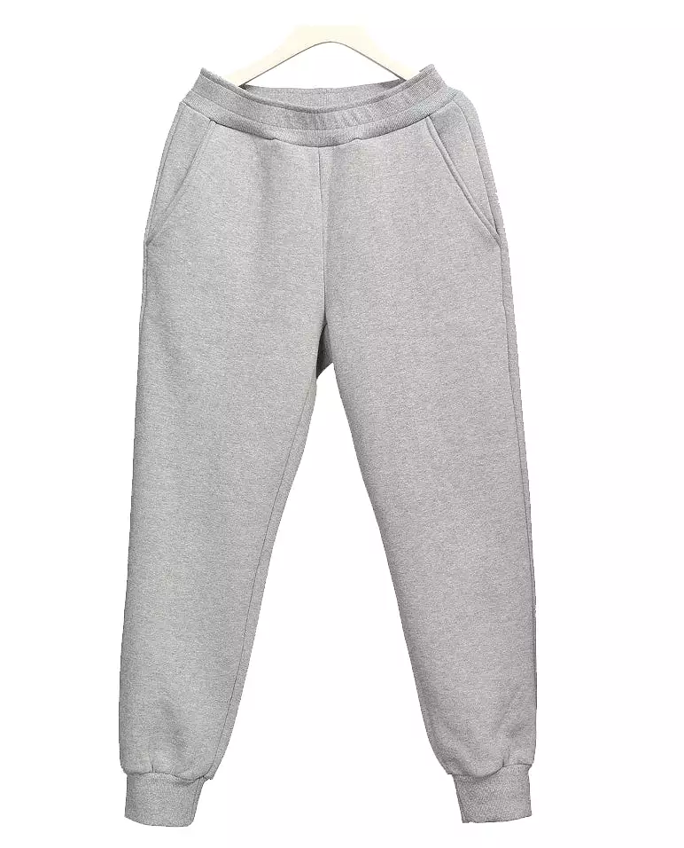 Heather Gray Mens Jogger Pants Washed Napping Plain Casual Athletic