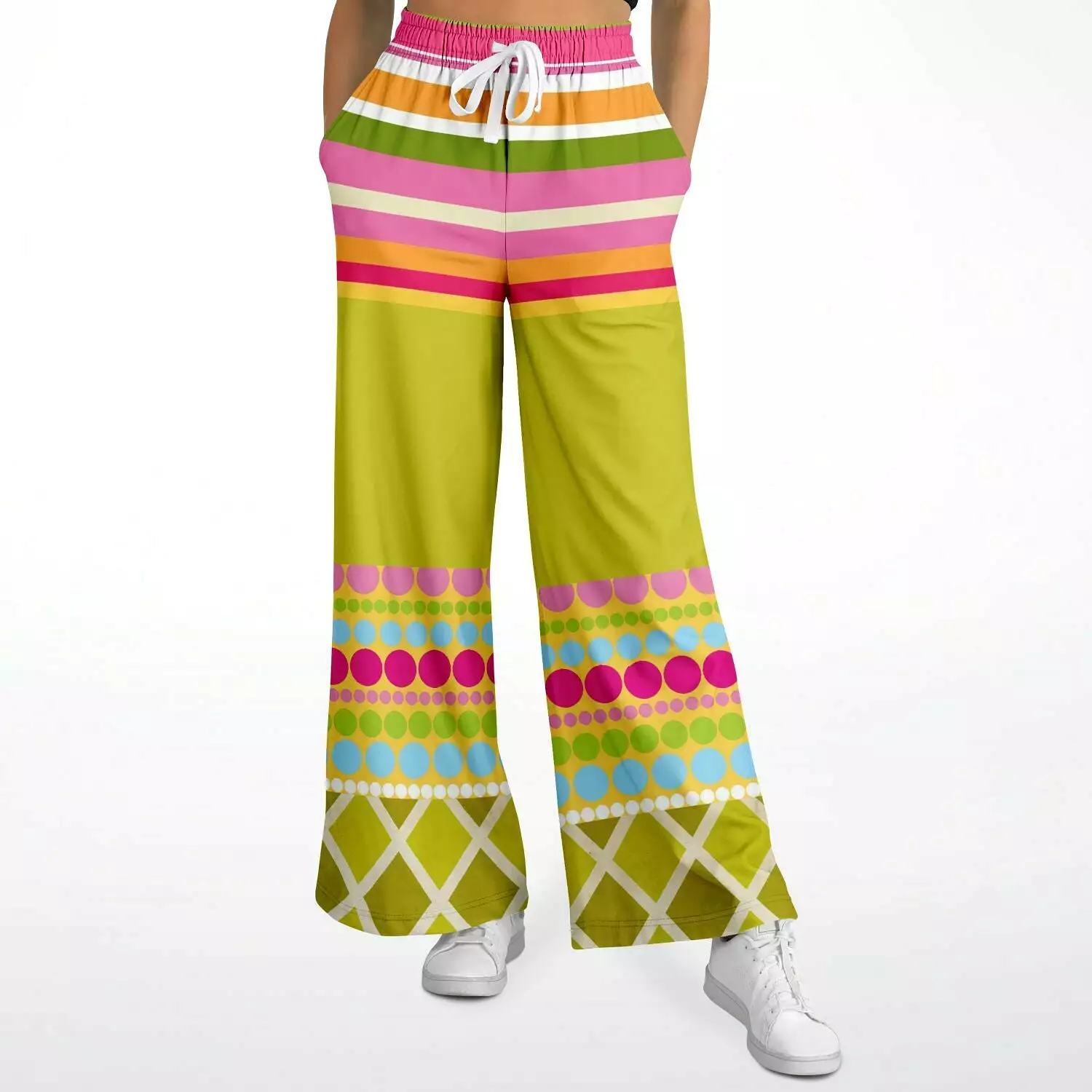 Hello Janis! Circus Stripe Eco-Poly Stretchy Phat Bellbottoms