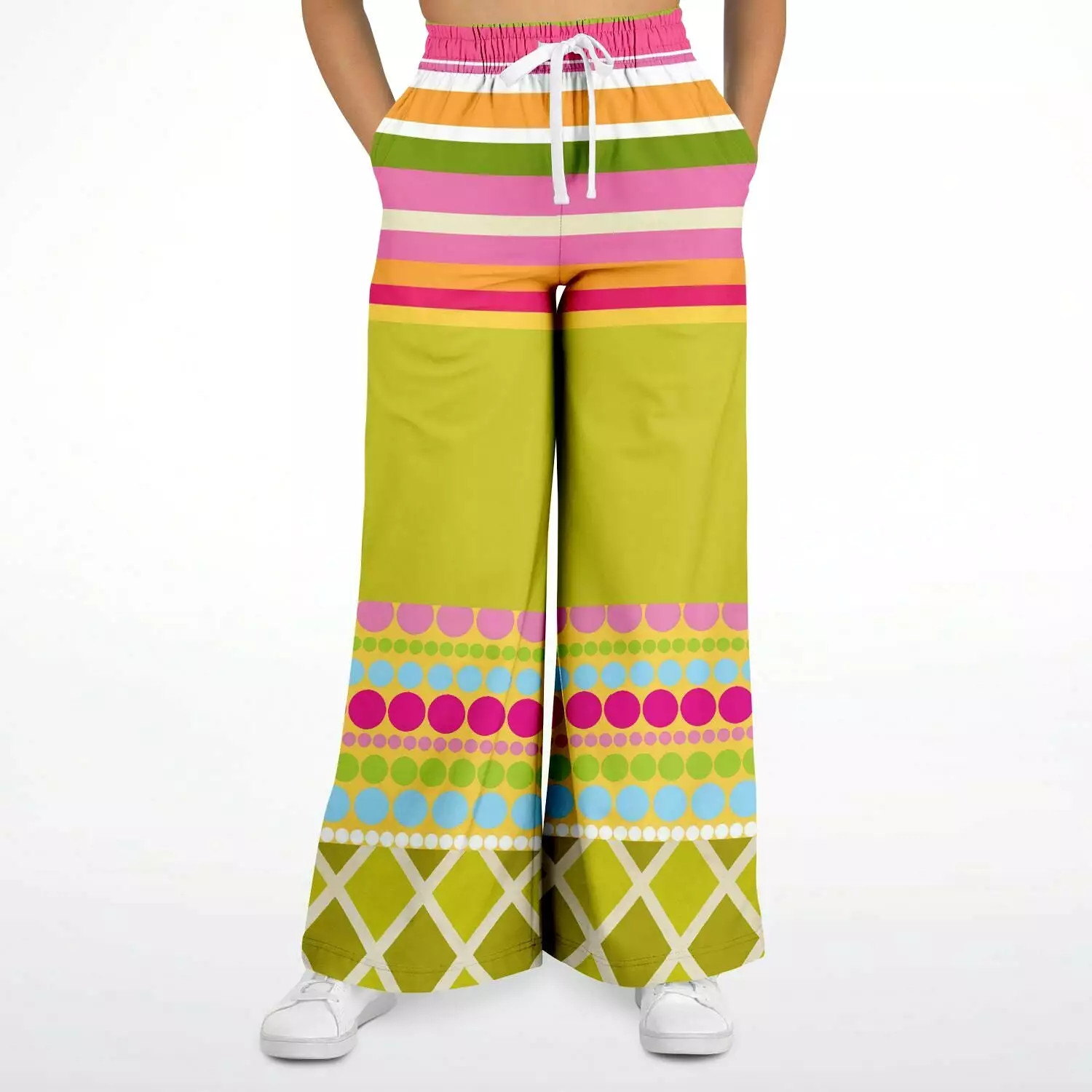 Hello Janis! Circus Stripe Eco-Poly Stretchy Phat Bellbottoms