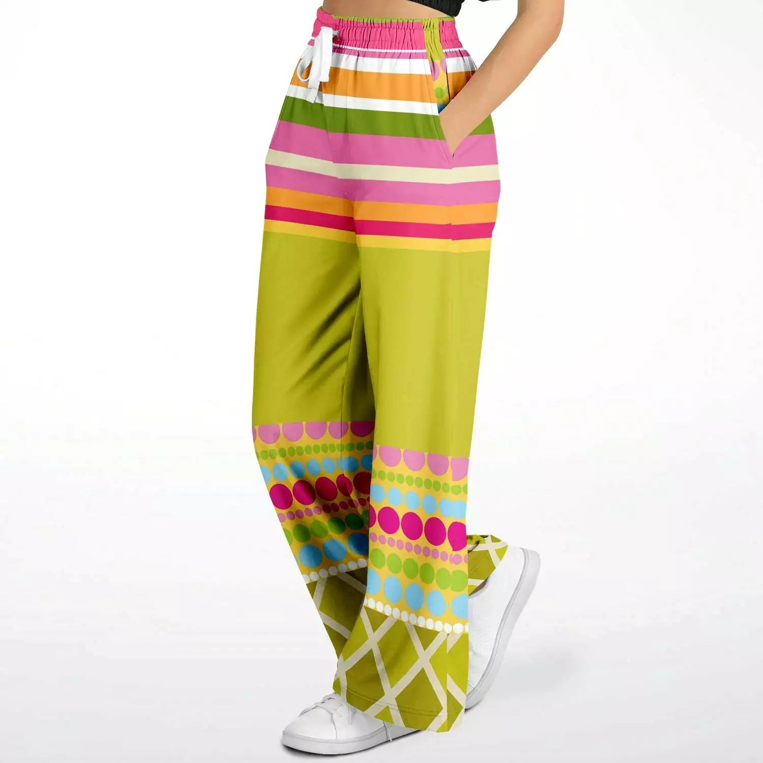 Hello Janis! Circus Stripe Eco-Poly Stretchy Phat Bellbottoms