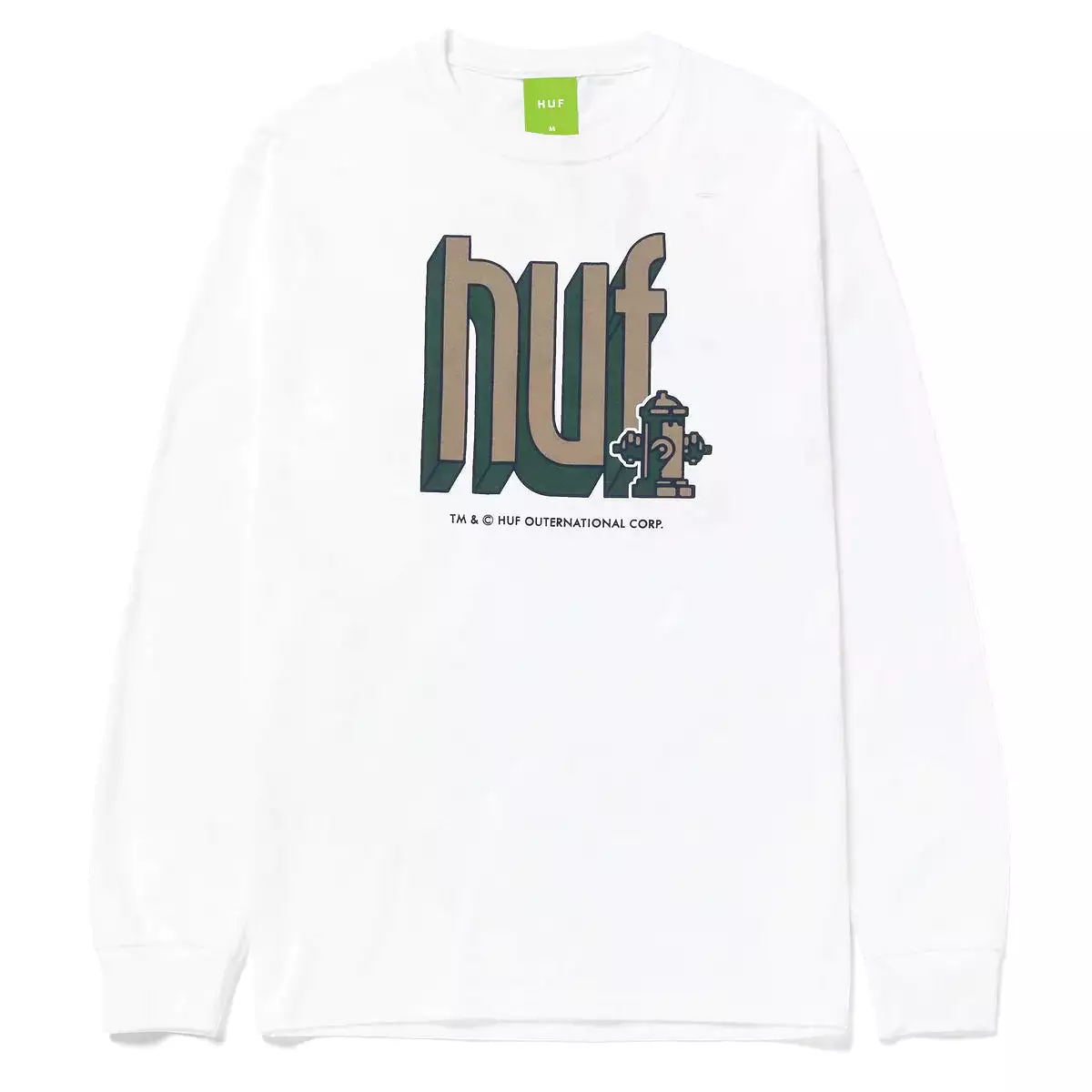 HUF Bookend Long Sleeve Tee White