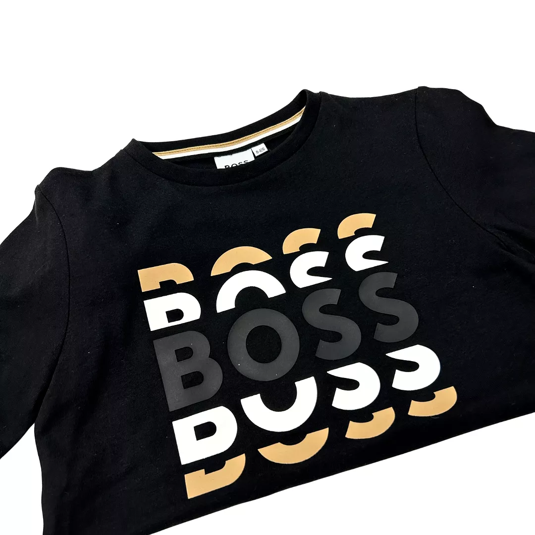 Hugo Boss Boys Black T-Shirt w/Logo _J25O72-09B