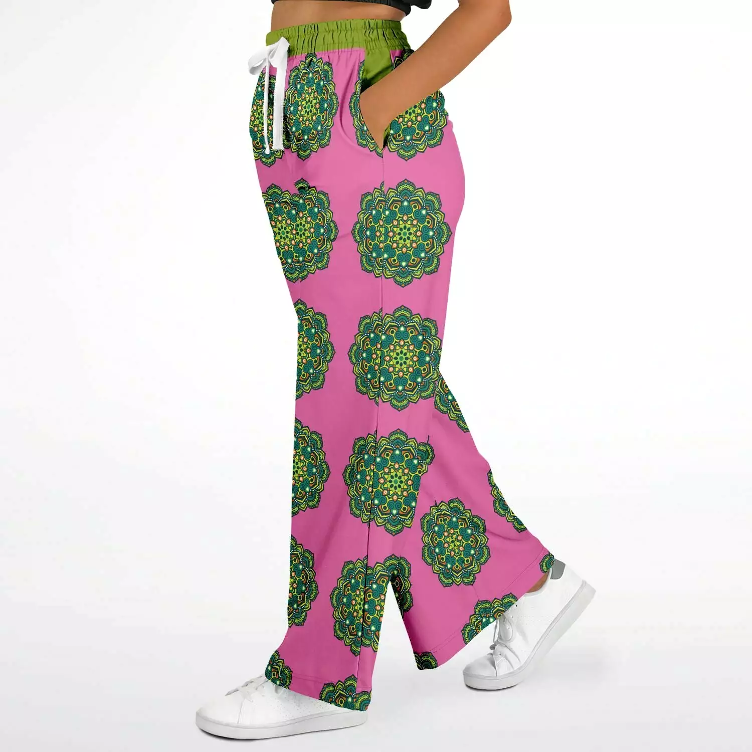 Jambalaya Pink Eco-Poly Stretchy Phat Bellbottoms