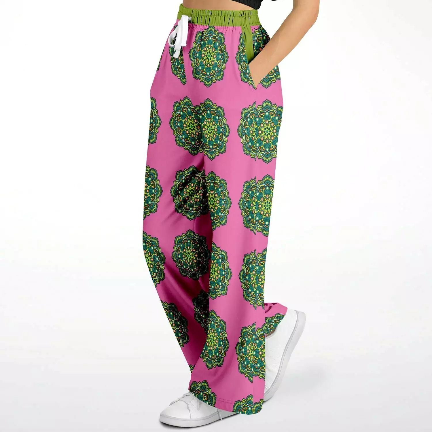 Jambalaya Pink Eco-Poly Stretchy Phat Bellbottoms