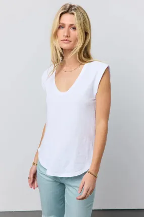 Jaylene Muscle Tee in White - FINAL SALE