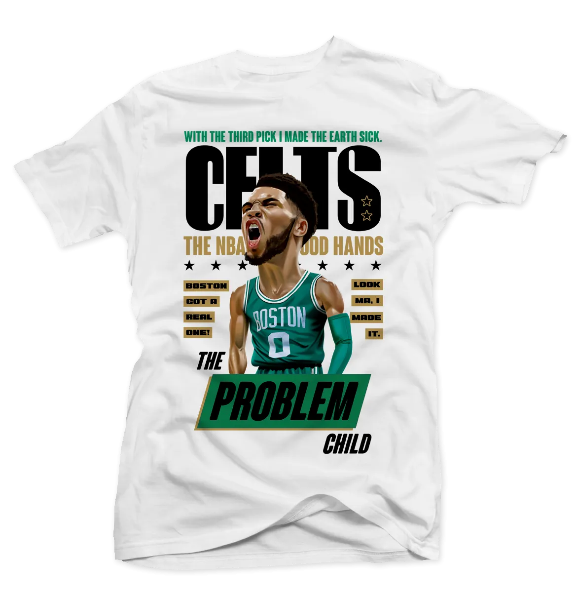 Jayson Tatum Problem Child White Tee