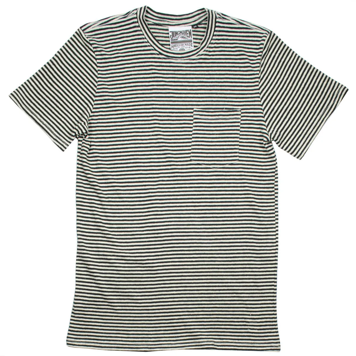 Jungmaven - Men's Yarn-Dyed Pocket Hemp T-shirt 55/45 (6 oz) - Black Stripe