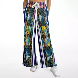 Juxtapose Striped Patchwork Eco-Poly Stretchy Phat Bellbottoms