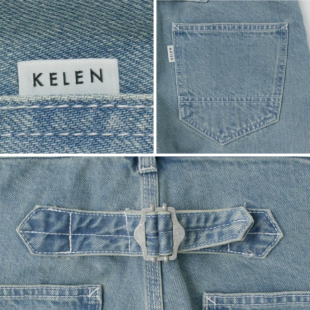 KELEN（ケレン） MAR ペインター デニム パンツ / レディース ジーンズ ボトムス ワイドパンツ ストレート ロング丈 MAR Painter Denim Pants