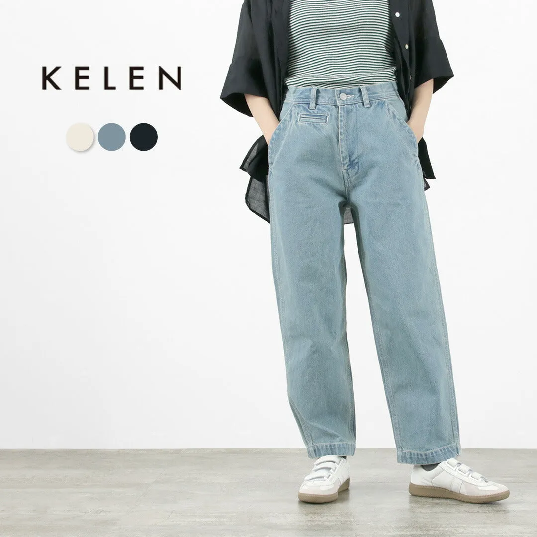 KELEN（ケレン） MAR ペインター デニム パンツ / レディース ジーンズ ボトムス ワイドパンツ ストレート ロング丈 MAR Painter Denim Pants