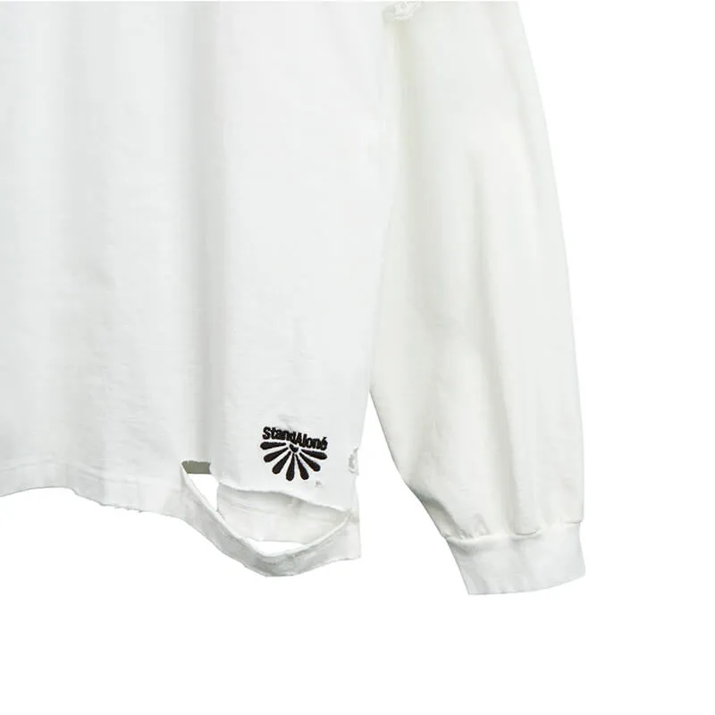 Layered Look LS Tee - White