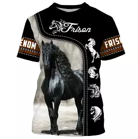 Le Frison, Race de Chevaux de Selle Pays-Bas, Amoureux des Chevaux, Chevaux Passion, 3D All-Over Tee Shirt Personnalisé, Cadeau 