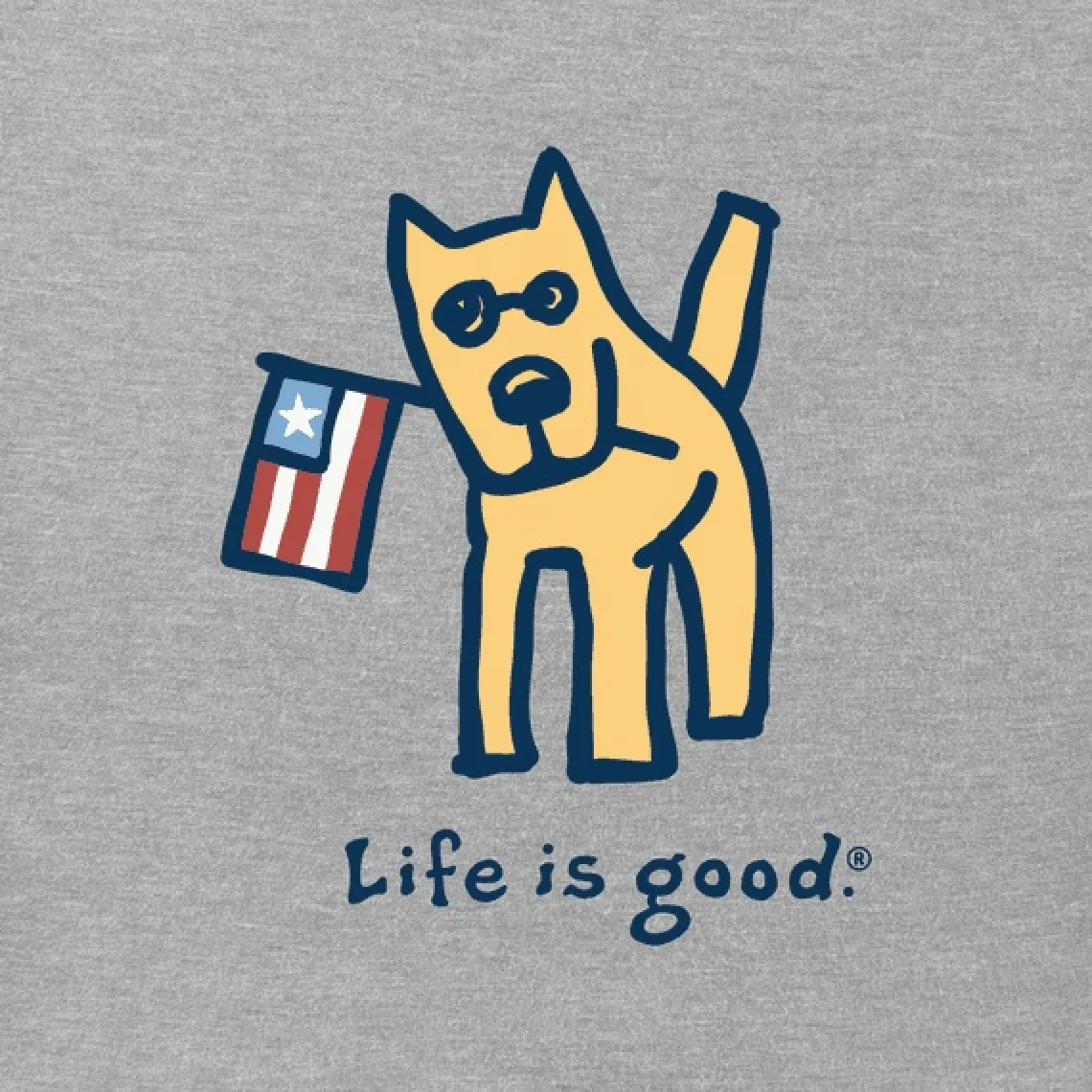 Life Is Good Men's Rocket with Flag Vintage Crusher Tee