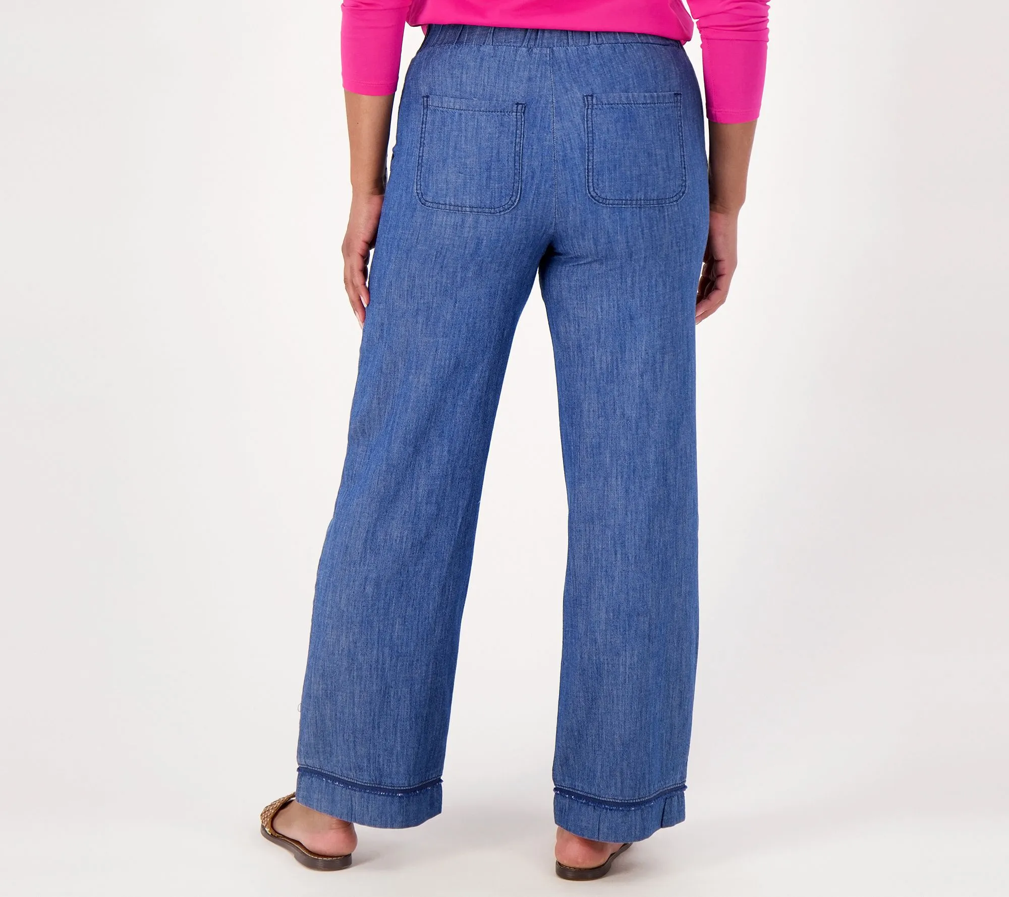 LOGO by Lori Goldstein Petite Pull-On Denim Pants