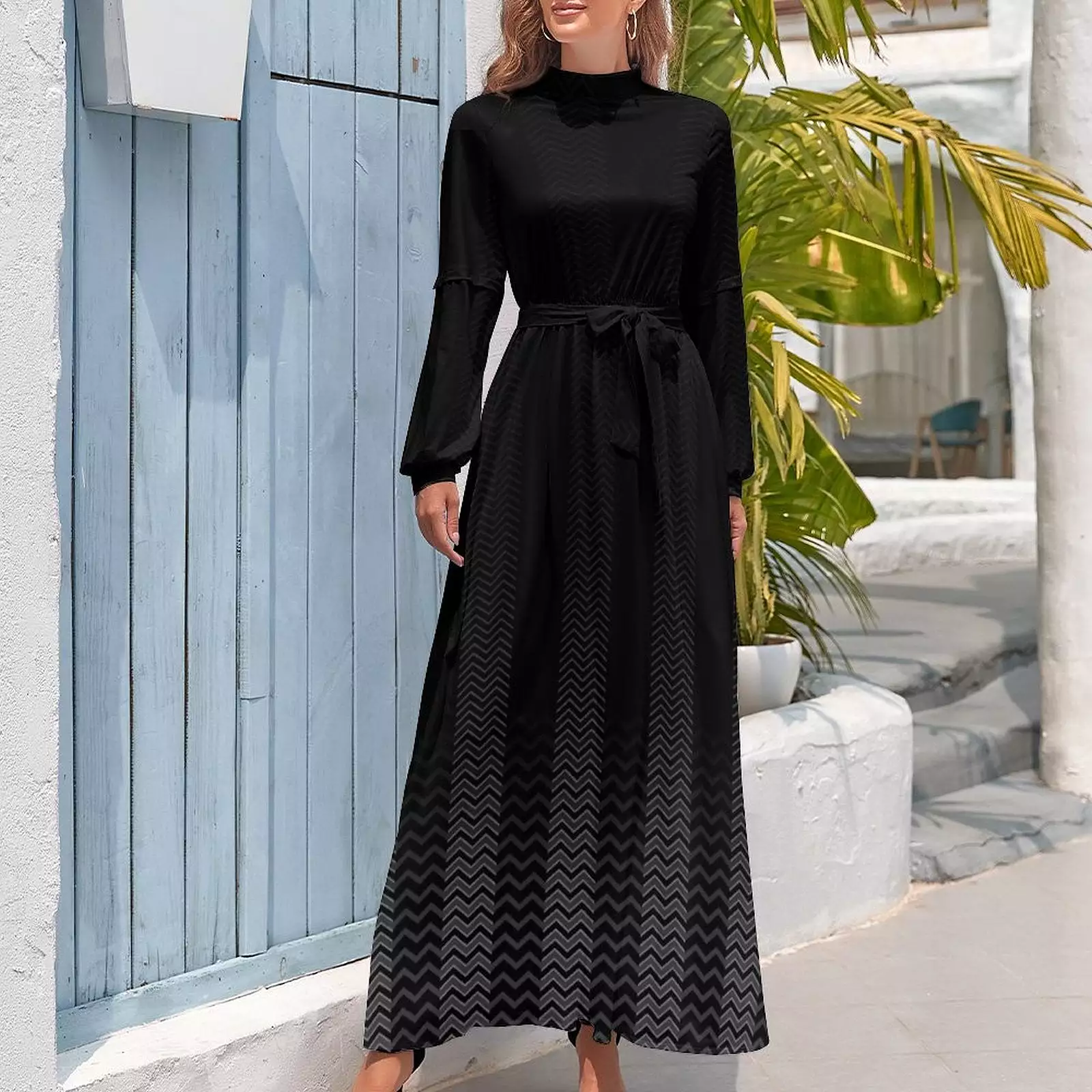 Long Sleeve High Neck Long Dress Long dress