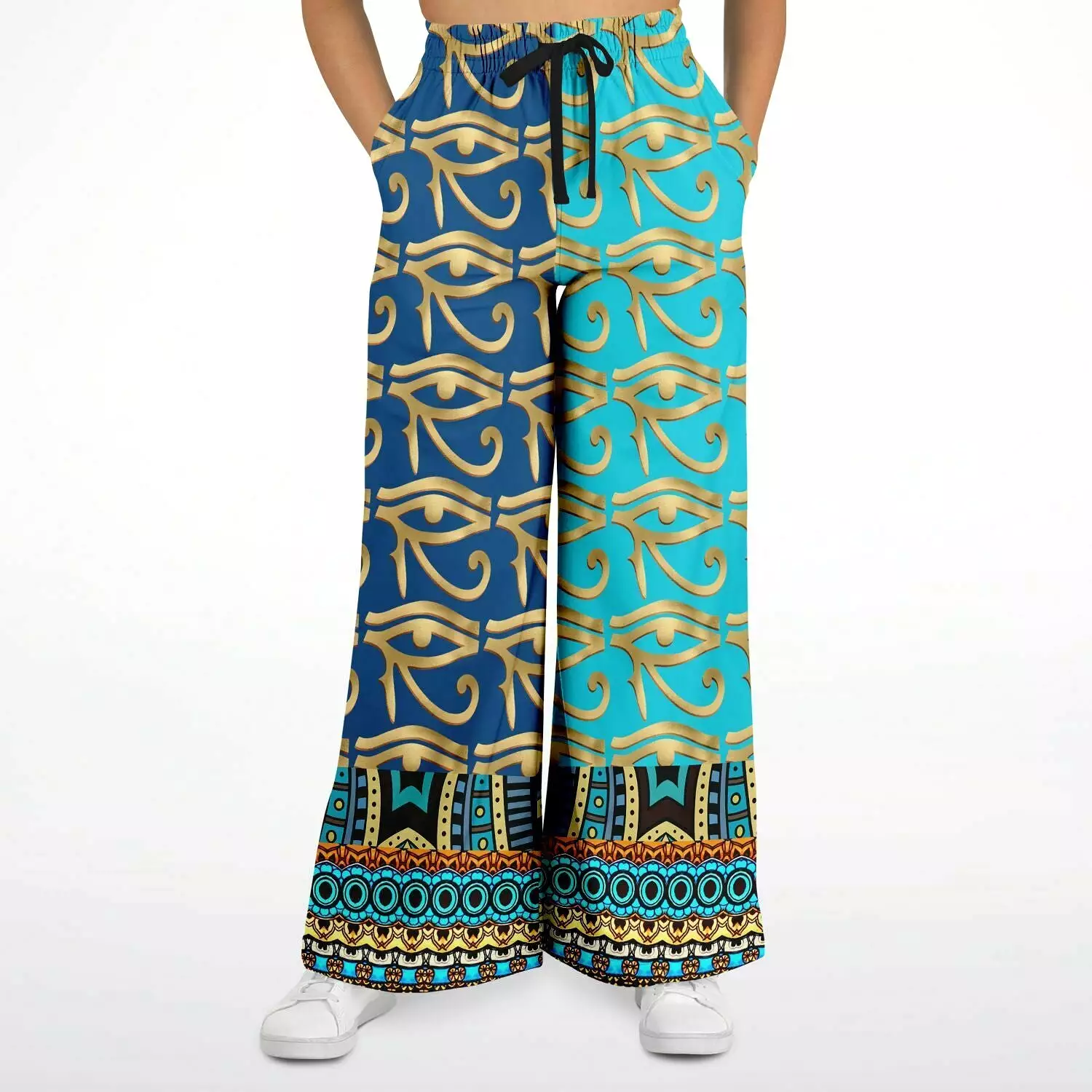 Many Blessings Horus Eye Eco-Poly Stretchy Phat Bellbottoms