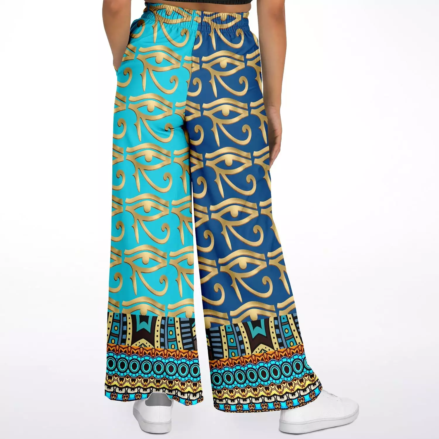 Many Blessings Horus Eye Eco-Poly Stretchy Phat Bellbottoms