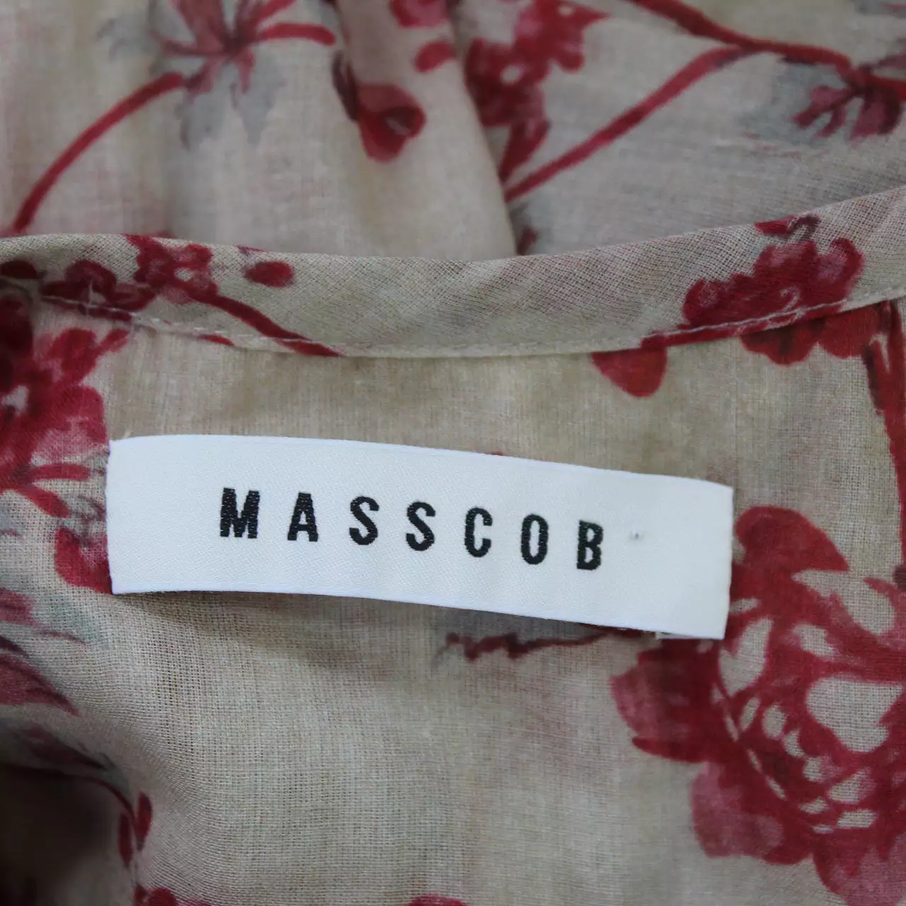 Masscob Brand New 540 Plaster & Pink Floral Lawn Cotton Maxi Dress S