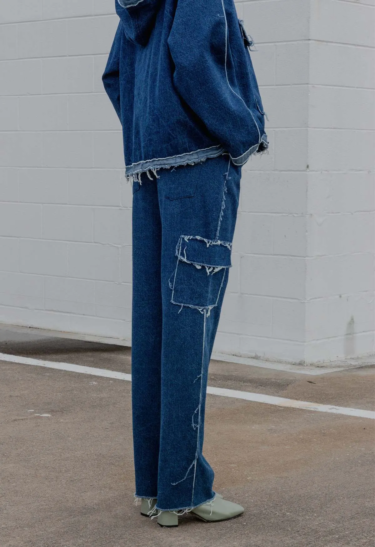 Mellow Distressed Denim Pants - Denim