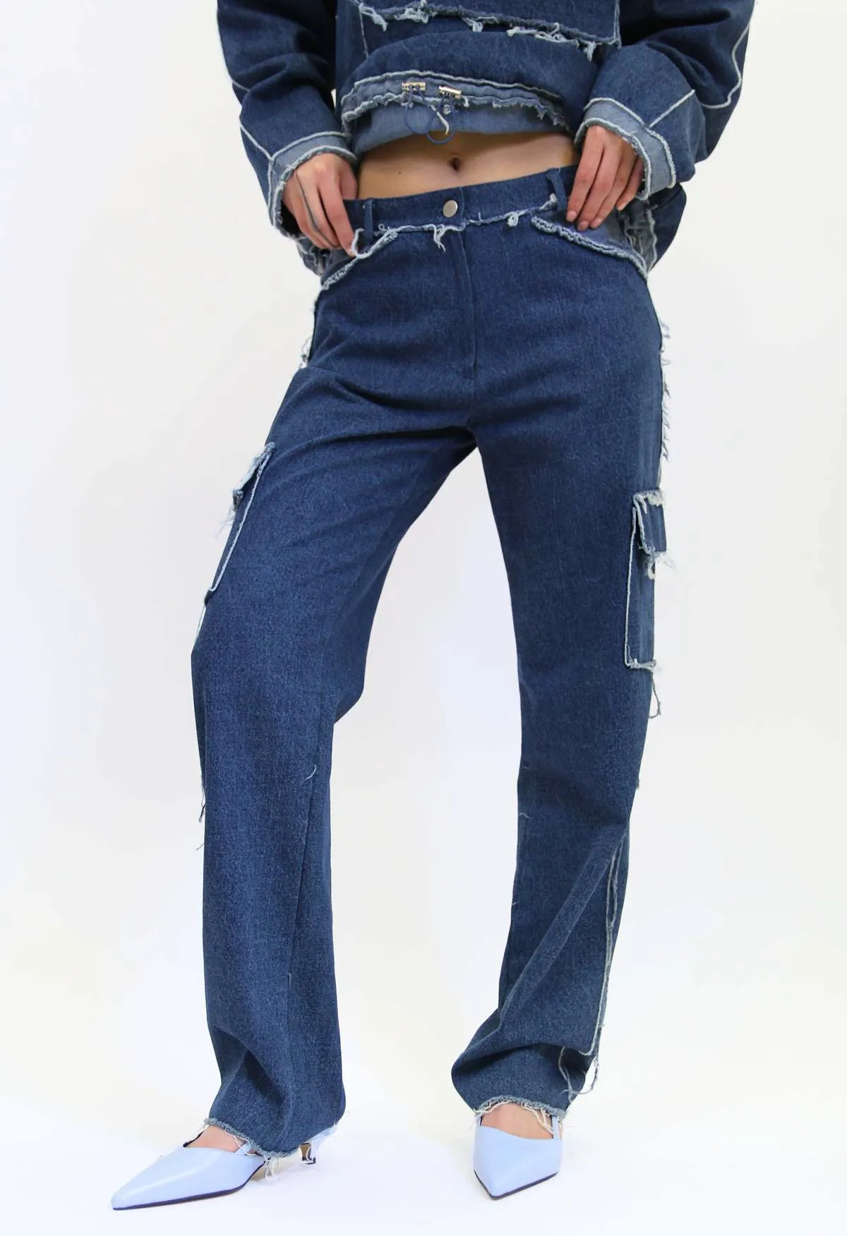 Mellow Distressed Denim Pants - Denim