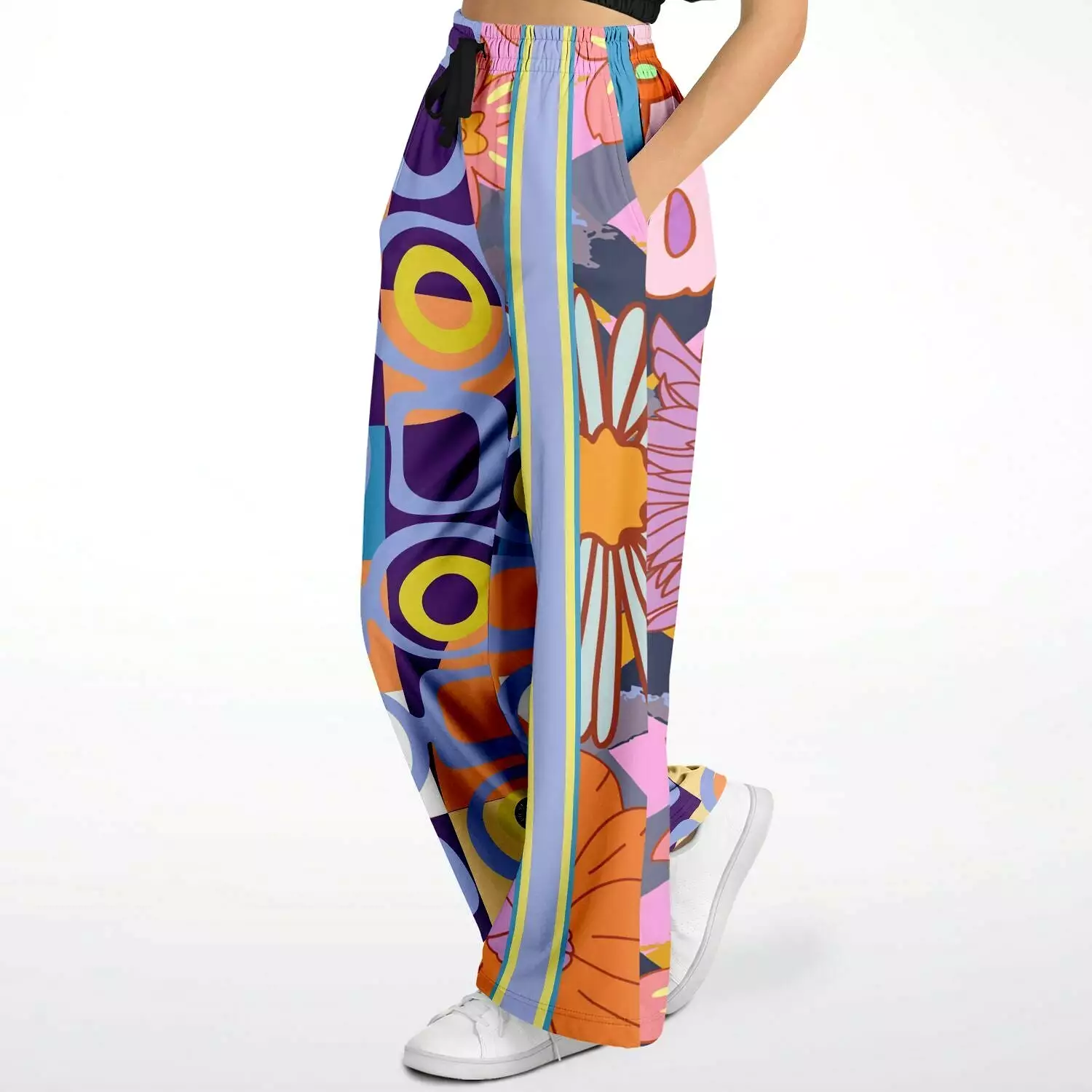 Mercury Retrograde Floral Geo Eco-Poly Stretchy Phat Bellbottoms