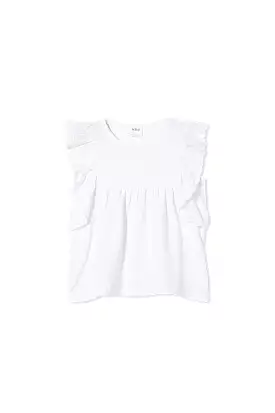 Milky White Broderie Frill Tee