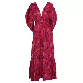 Misa Brand New $475 Pink Print Cotton Maxi Dress S