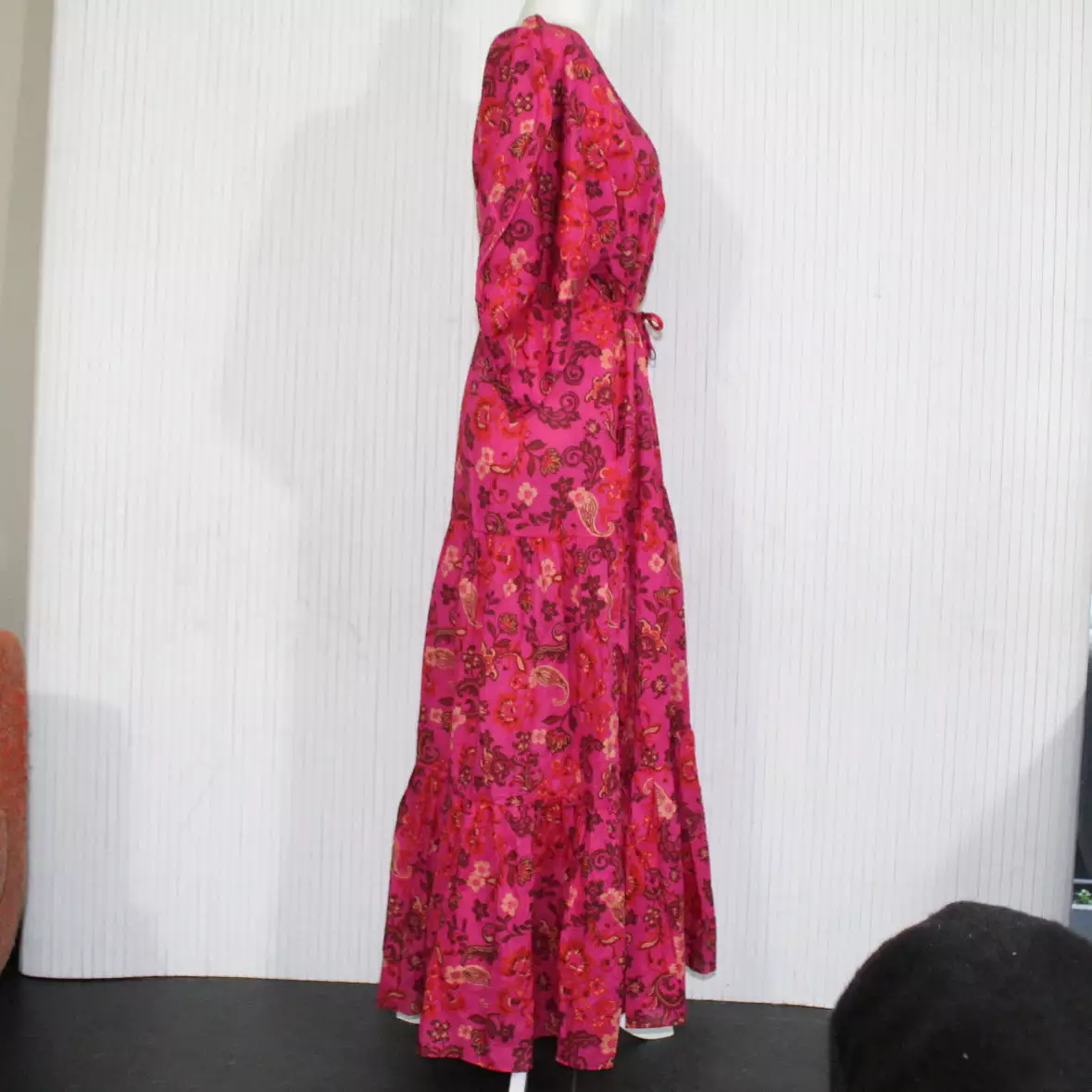 Misa Brand New $475 Pink Print Cotton Maxi Dress S