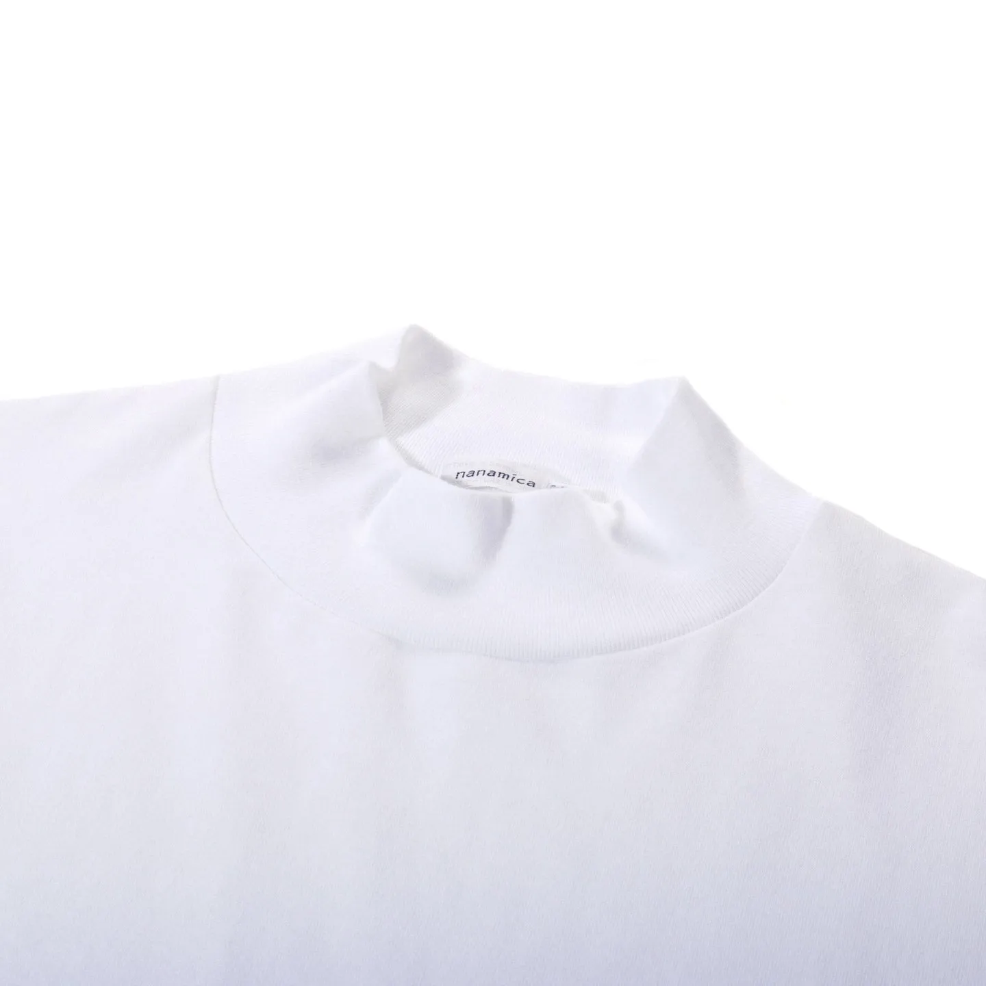 NANAMICA L/S MOCK NECK TEE WHITE