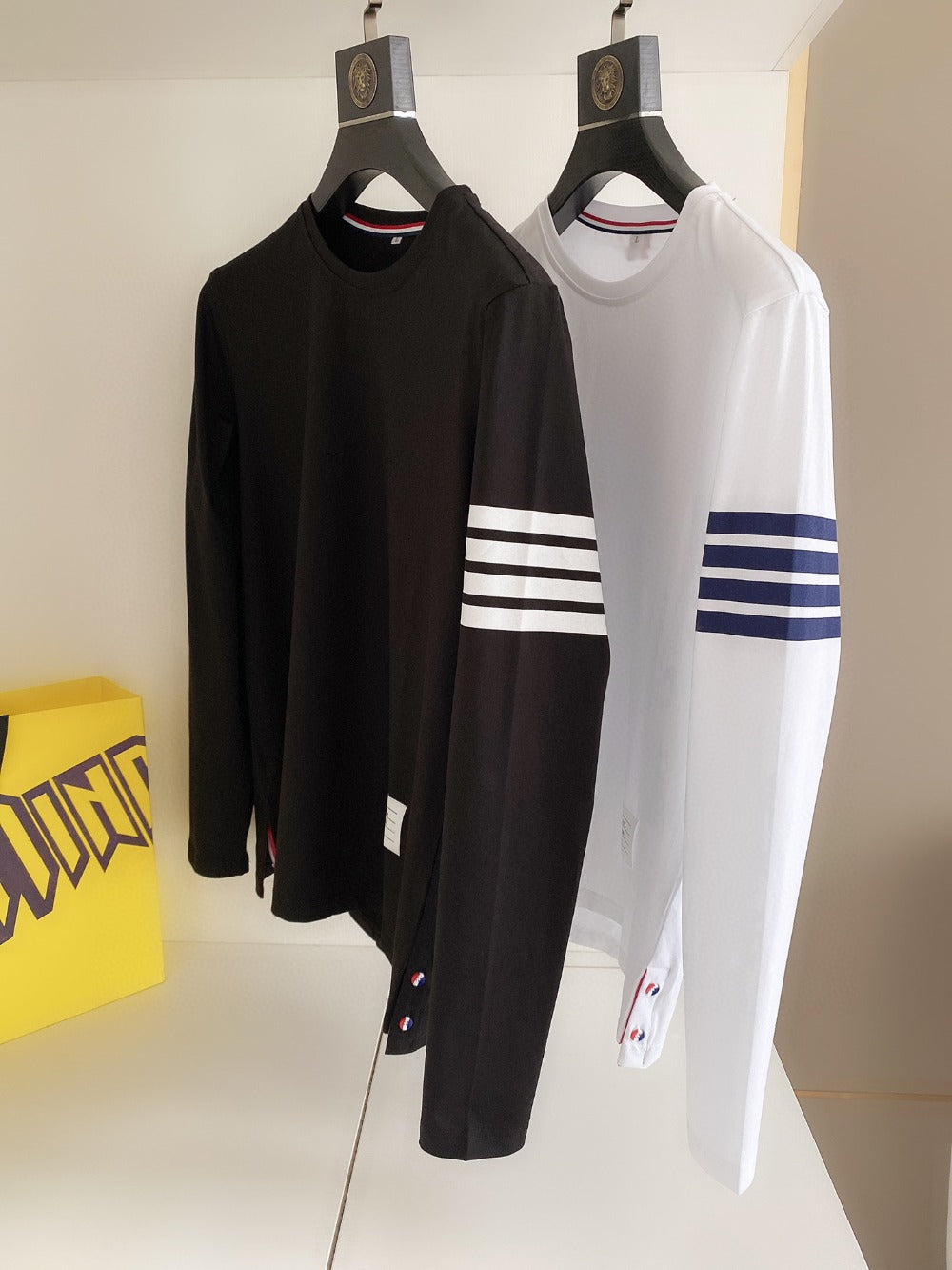 new High Quality Korean Style Black Fashion Striped Tops t-shirt