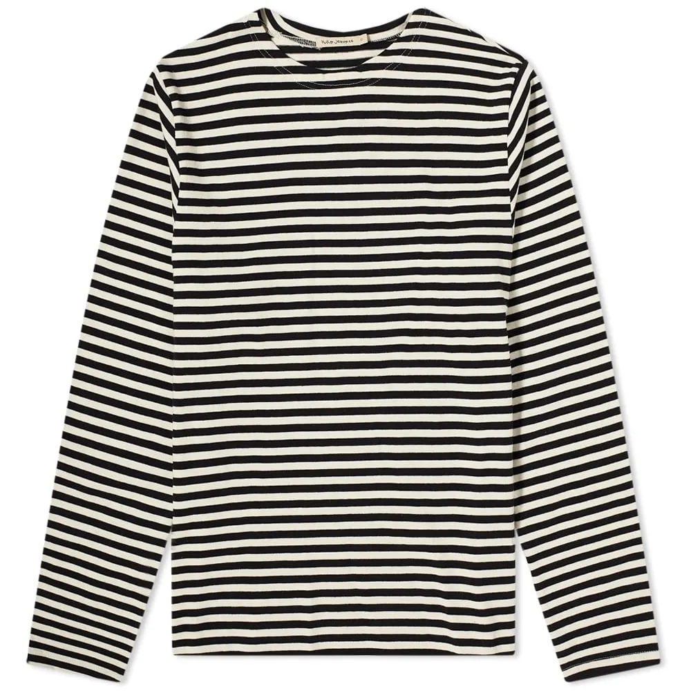 Nudie Charles Breton Stripe T-ShirtOff White & Black