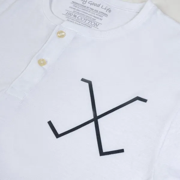 OGL 5.6oz Henley Tee - White