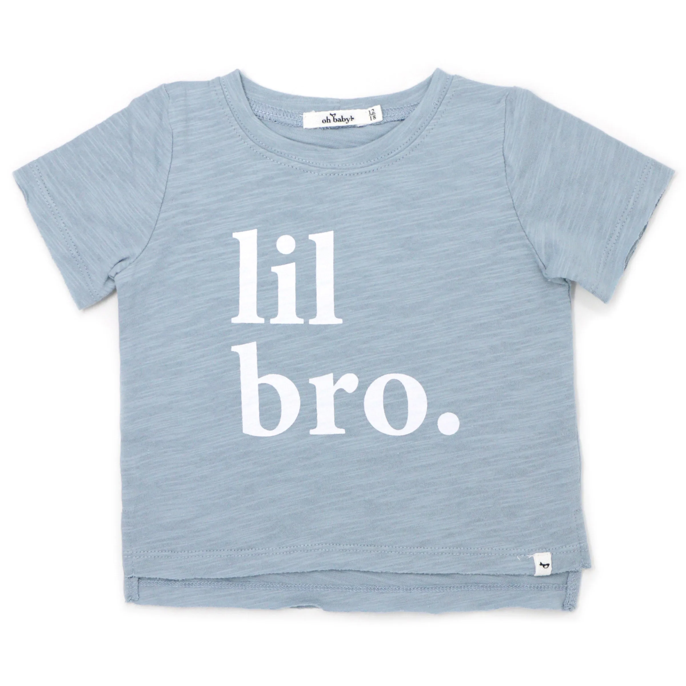 oh baby! Raw Edge Tee lil bro. White Ink - Fog