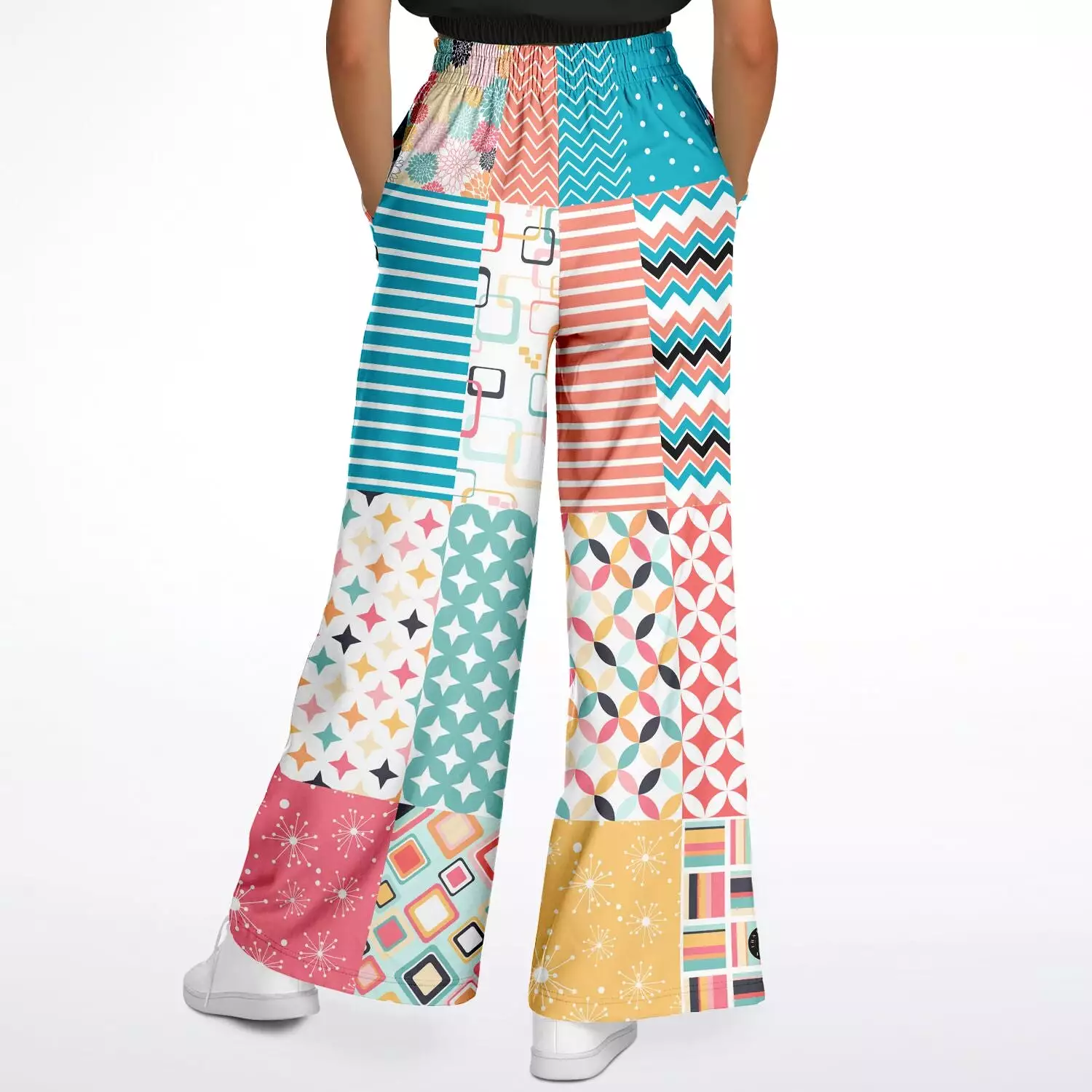 Old Miami SW Retro Geo Eco-Poly Stretchy Phat Bellbottoms