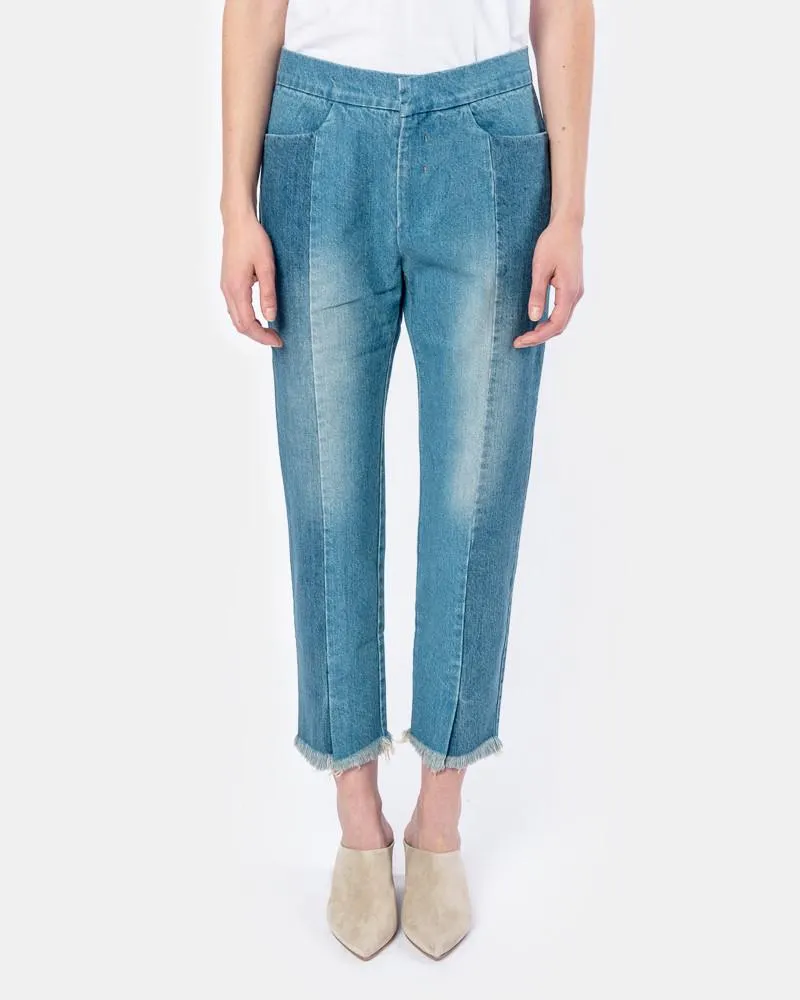 Panelled Denim Pants in Denim