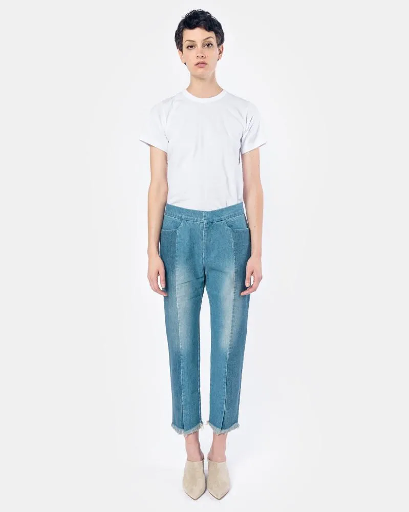 Panelled Denim Pants in Denim