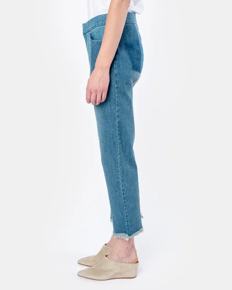 Panelled Denim Pants in Denim