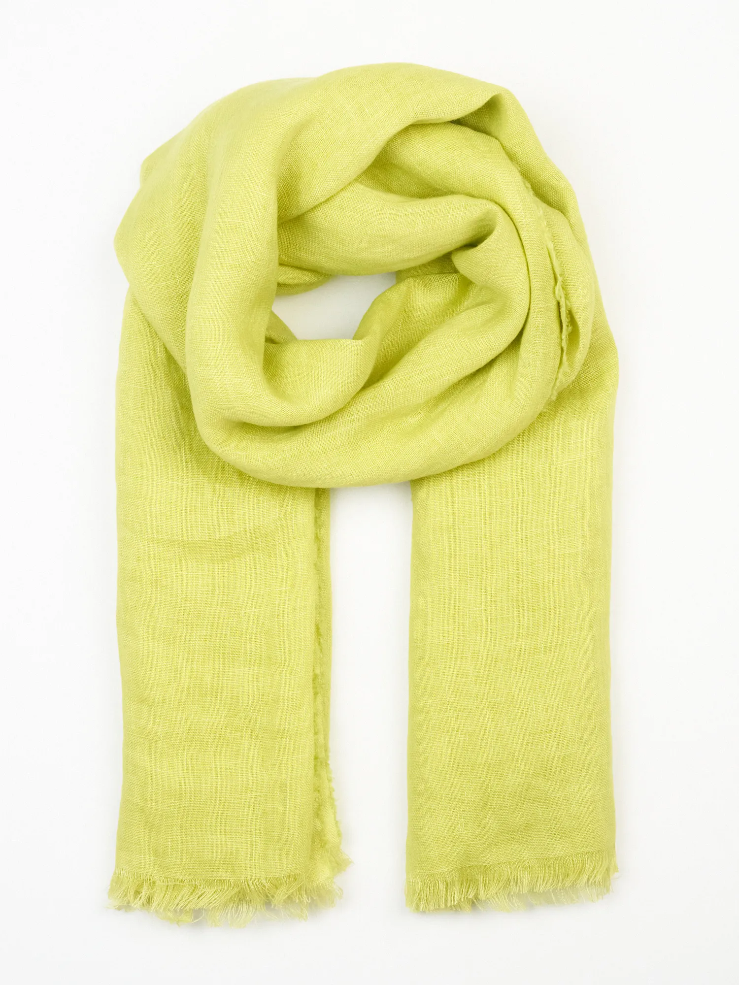 Panli Linen Blue Scarf Yellow 