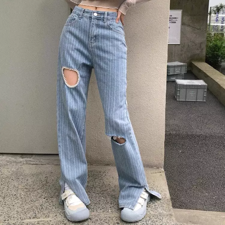 Pearl Blue Denim Pants