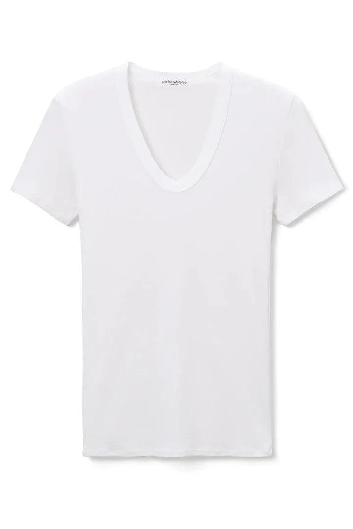 Perfect White Tee - Avril S/S Rib U Neck