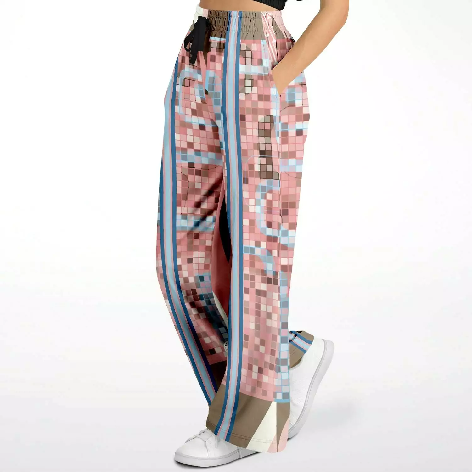 Pink Geo Holy Mosaic Eco-Poly Stretchy Phat Bellbottoms