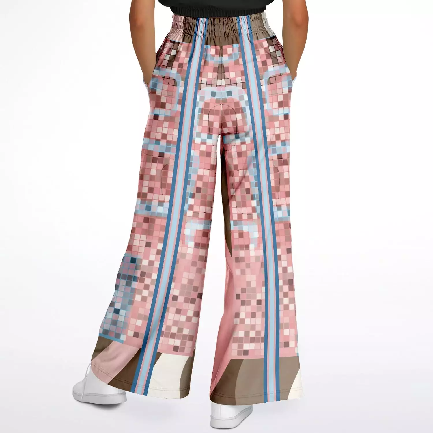 Pink Geo Holy Mosaic Eco-Poly Stretchy Phat Bellbottoms