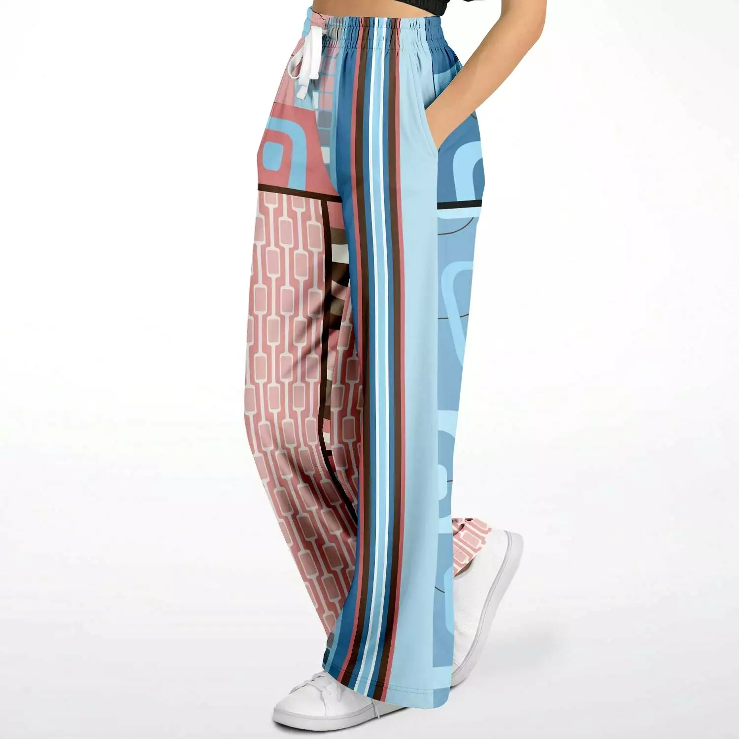 Pink Geo Retro SW Patchwork Stretchy Phat Bellbottoms