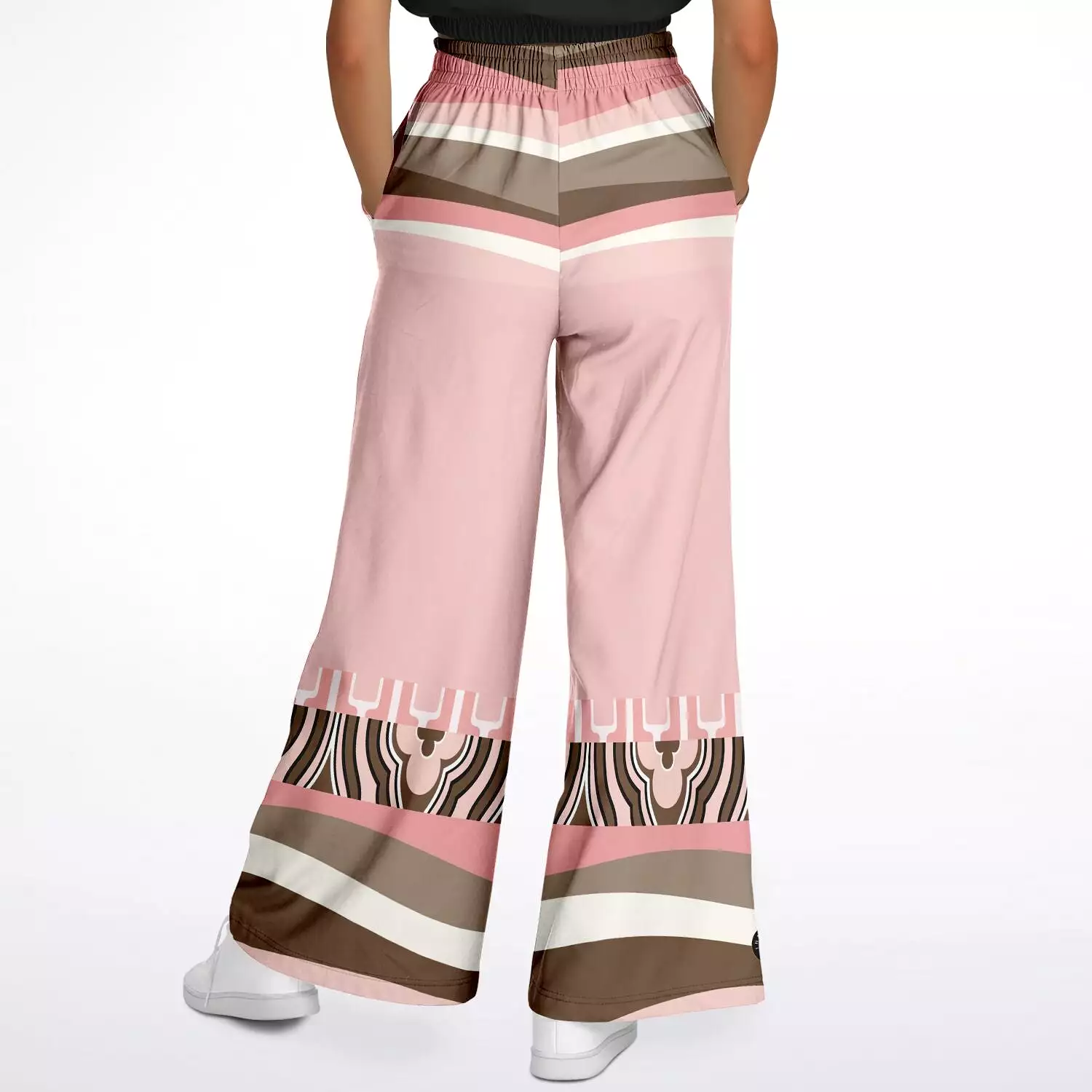 Pink Geo Zebra Eco-Poly Stretchy Phat Bellbottoms